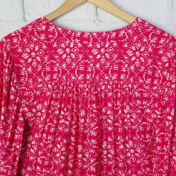 Bit & Bridle Womens Pink & White Popover Top Size Small - Picture 7 of 7